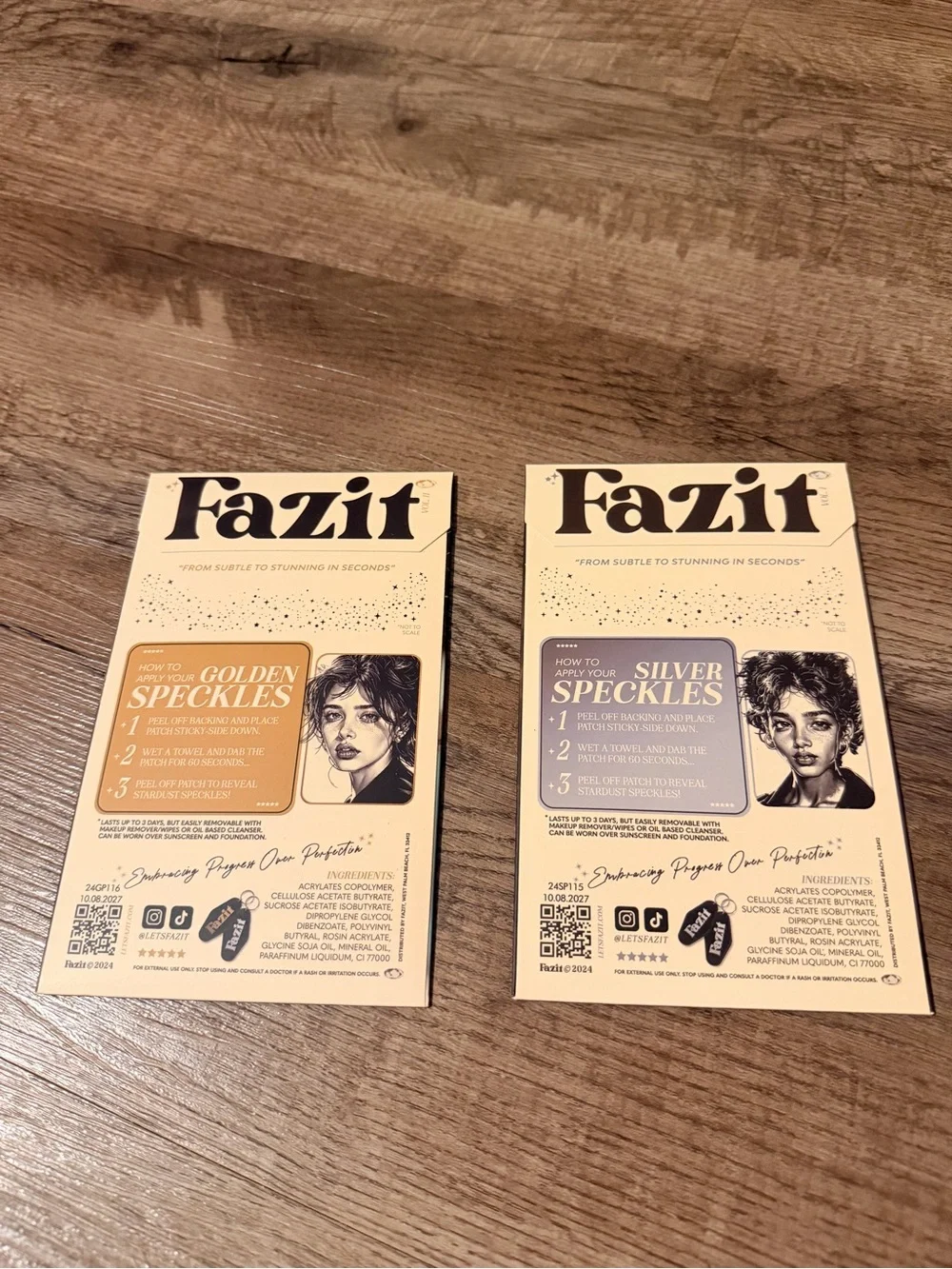 Fazit— Gold & Silver Speckle Glitter Freckles Patches Taylor Swift NEW